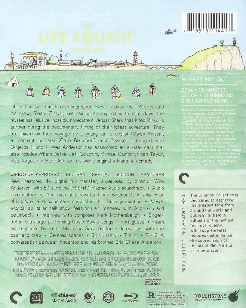 The Life Aquatic With Steve Zissou Blu-ray movie collectible [Barcode 715515114417] - Main Image 2