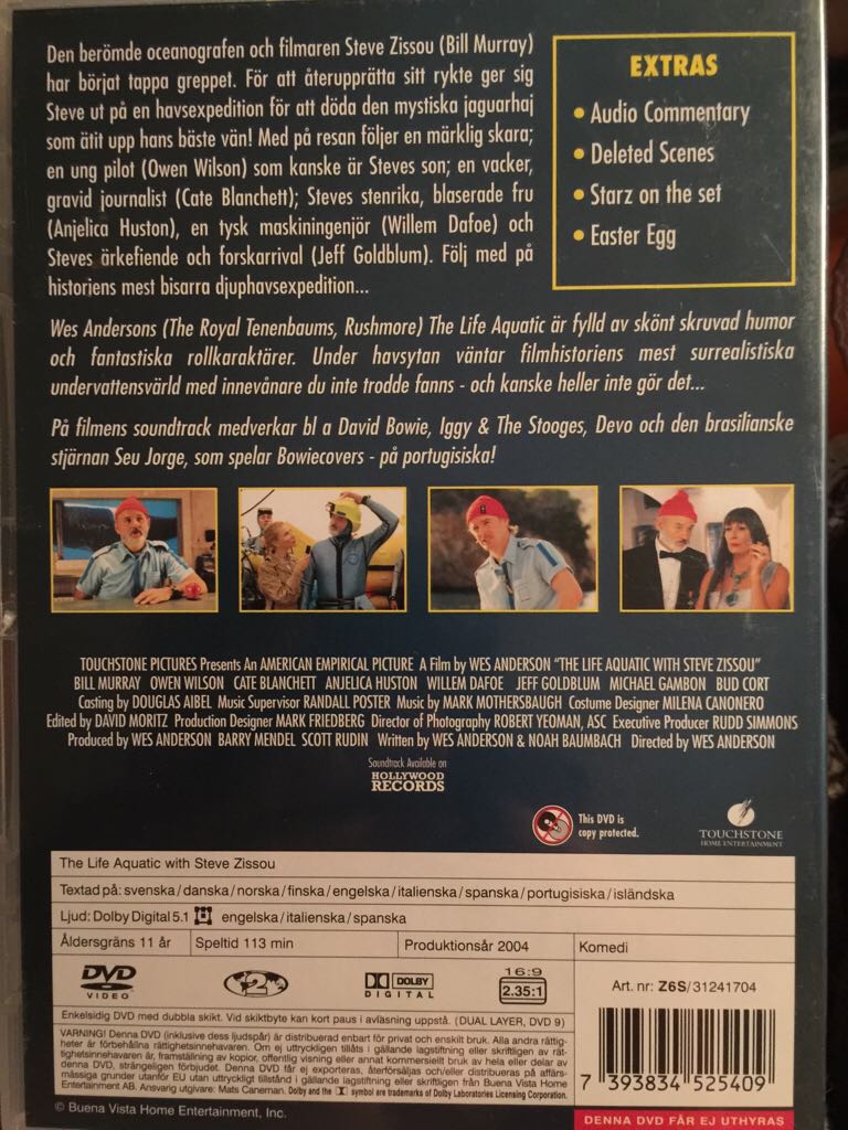 The Life Aquatic With Steve Zissou DVD movie collectible [Barcode 7393834525409] - Main Image 2