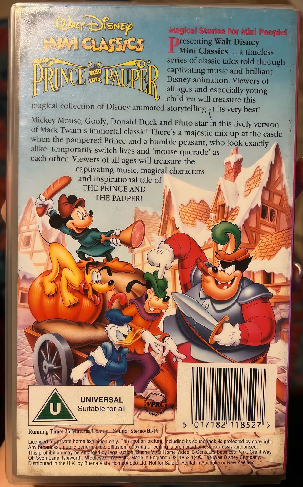 Prince and the Pauper VHS movie collectible [Barcode 5017182118527] - Main Image 2