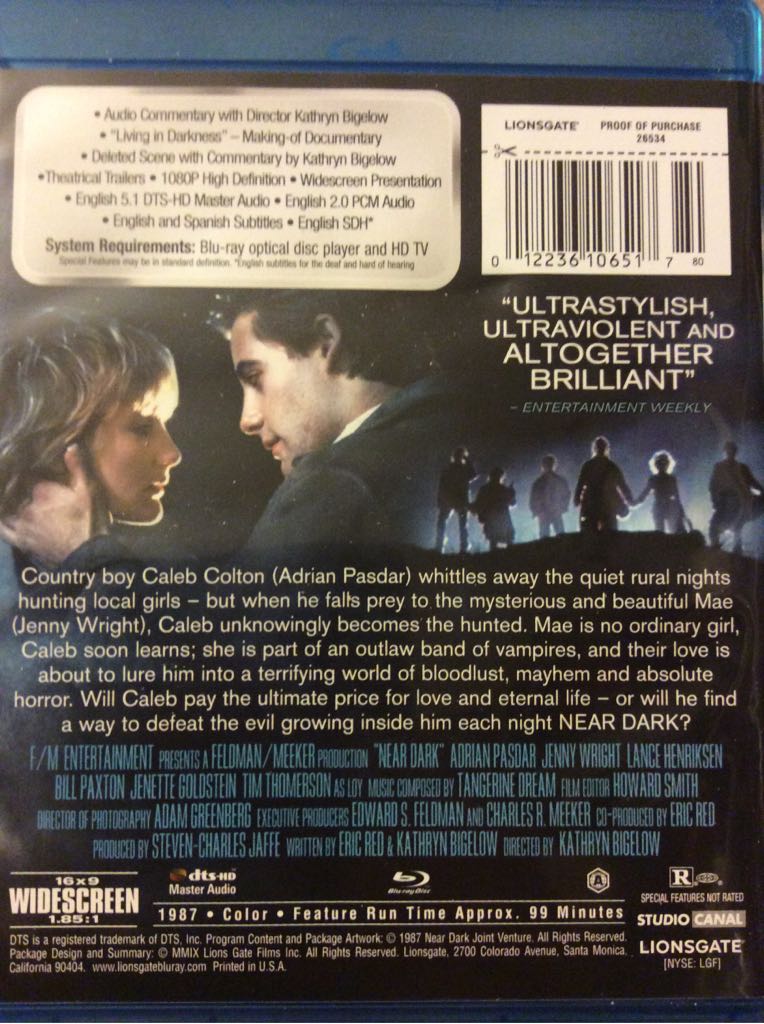 * BR : Near Dark Blu-ray movie collectible [Barcode 012236106517] - Main Image 2