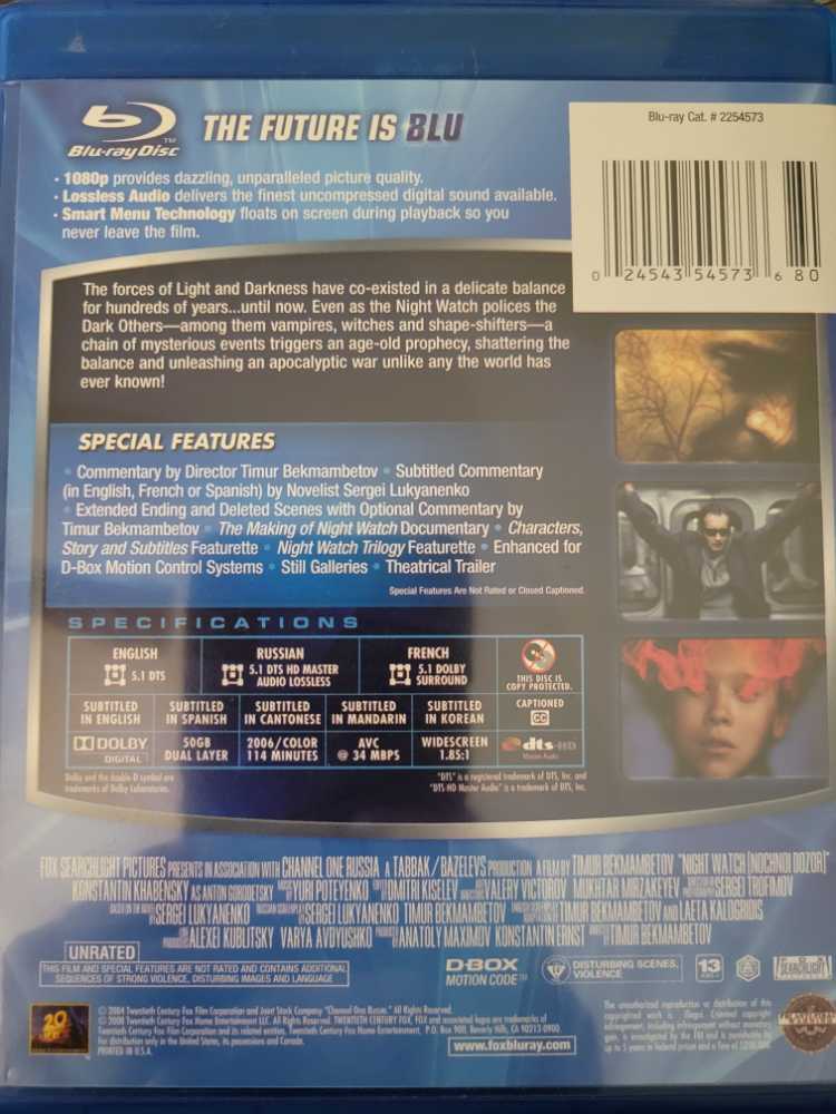 Night Watch Blu-ray movie collectible [Barcode 024543545736] - Main Image 2