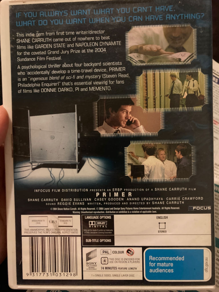 Primer DVD movie collectible [Barcode 9317731031298] - Main Image 2