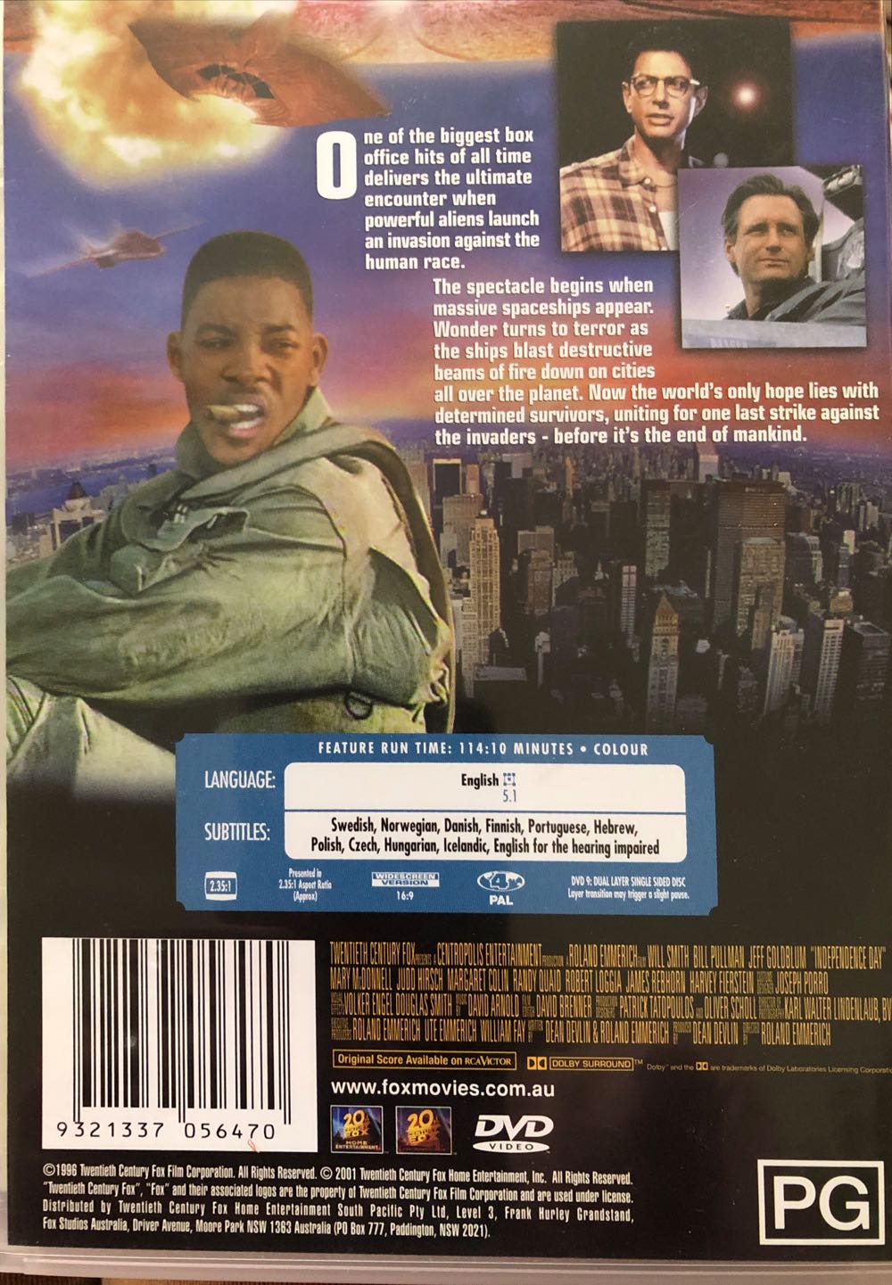 Independence Day DVD movie collectible [Barcode 9321337056470] - Main Image 3