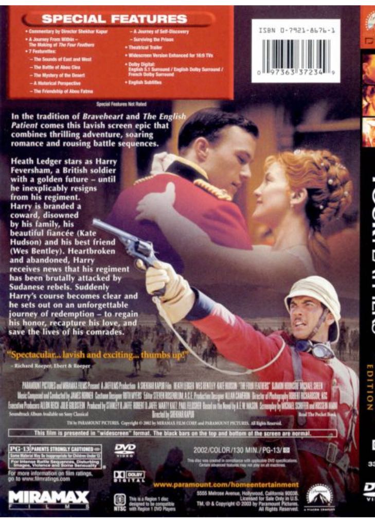 Four Feathers, The DVD movie collectible [Barcode 7332421013066] - Main Image 2