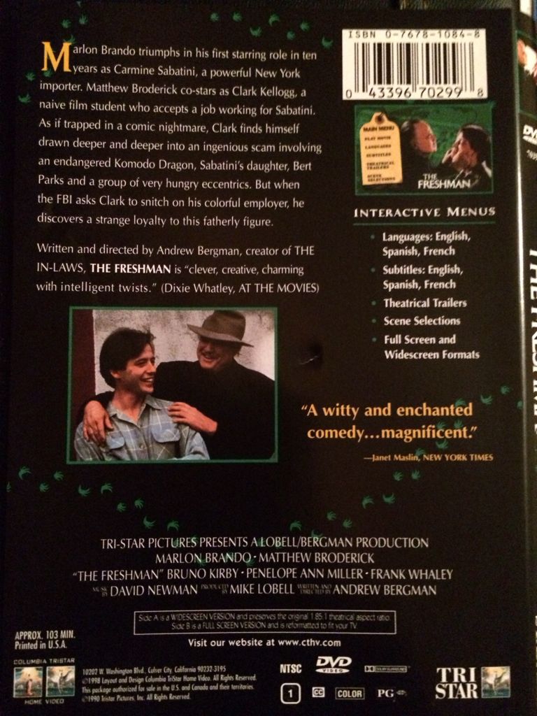 The Freshman DVD movie collectible [Barcode 043396702998] - Main Image 2