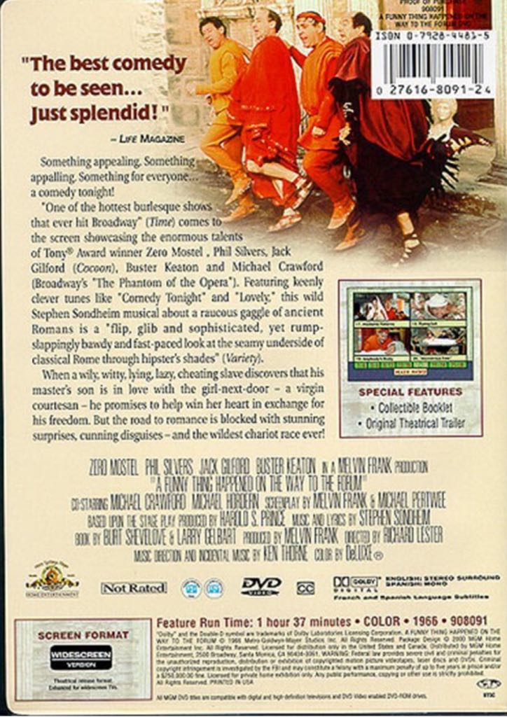 A Funny Thing Happened on the Way to the Forum (1-15-4) DVD movie collectible [Barcode 7036988009585] - Main Image 2