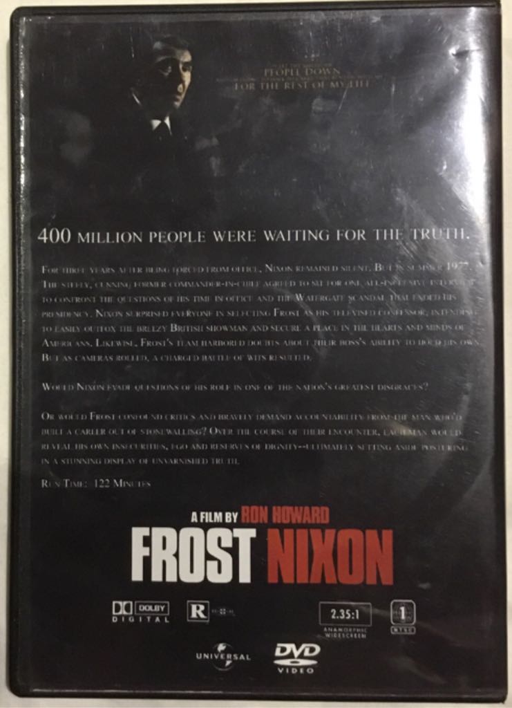 Frost/Nixon DVD movie collectible [Barcode 5050582612400] - Main Image 2