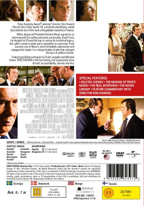 Frost/Nixon DVD movie collectible [Barcode 5050582614343] - Main Image 2