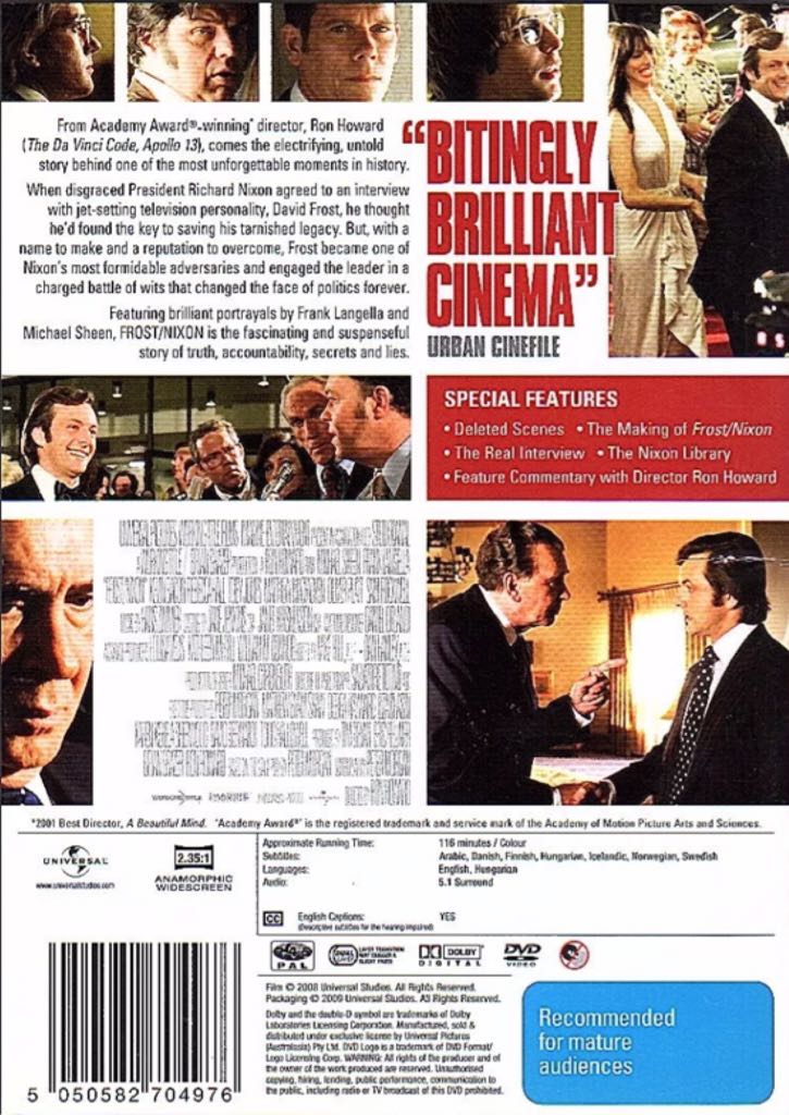 Frost/Nixon DVD movie collectible [Barcode 5050582843972] - Main Image 2