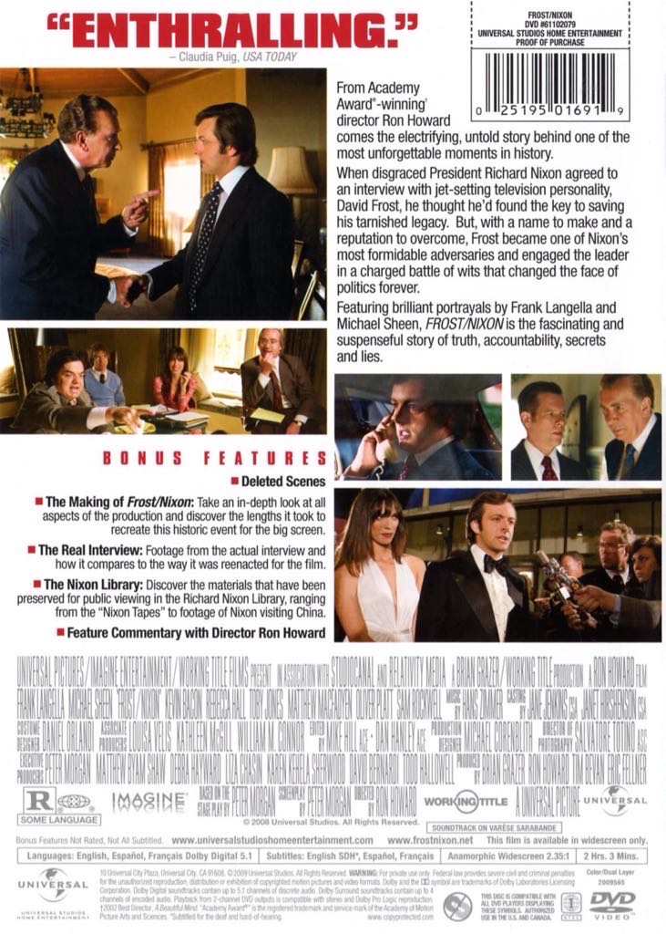 Frost/Nixon Blu-ray movie collectible [Barcode 7501925437450] - Main Image 2