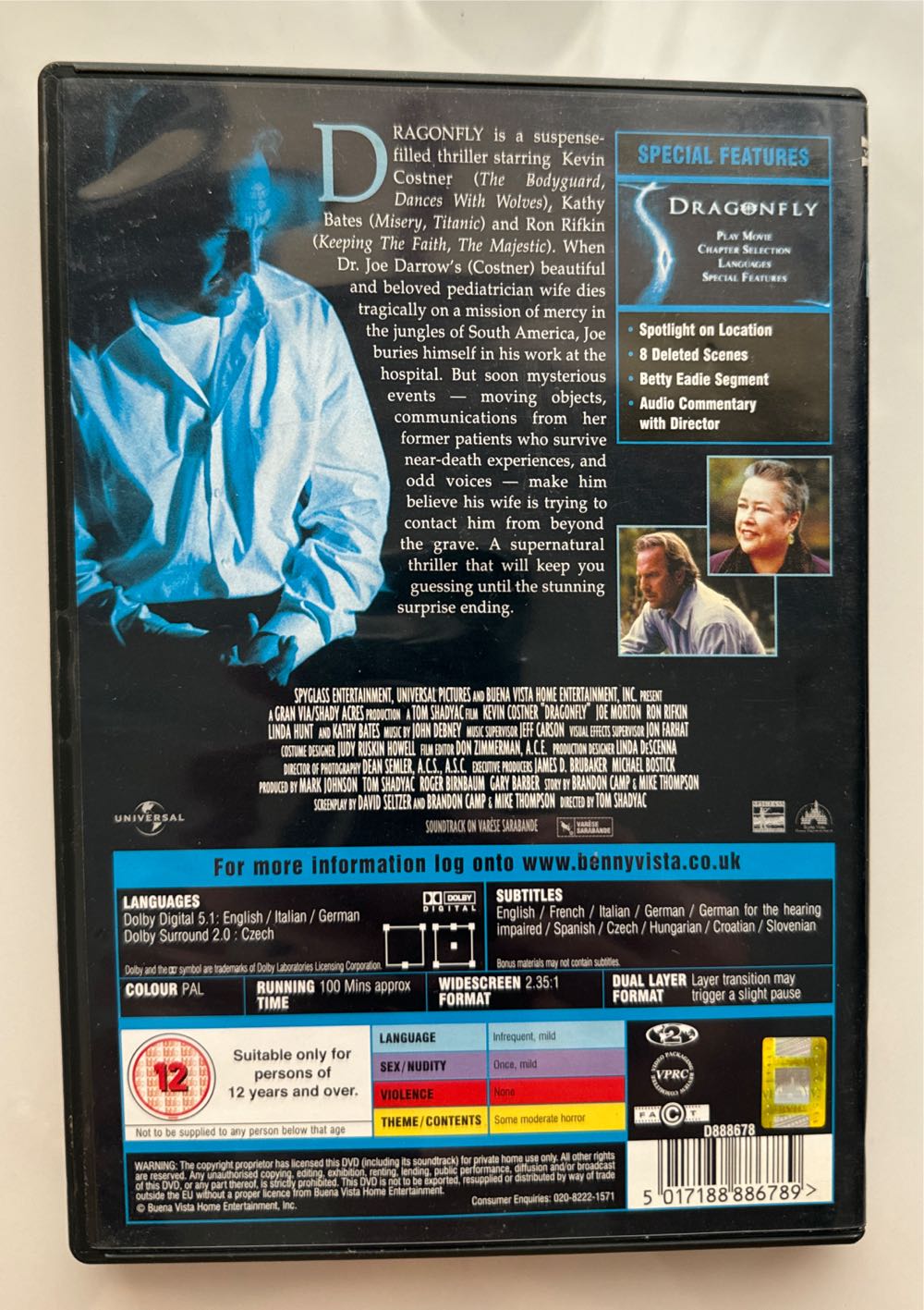 Dragonfly DVD movie collectible [Barcode 5017188886789] - Main Image 2