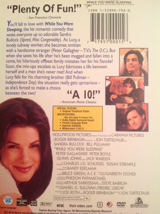 While You Were Sleeping DVD movie collectible [Barcode 717951000156] - Main Image 2