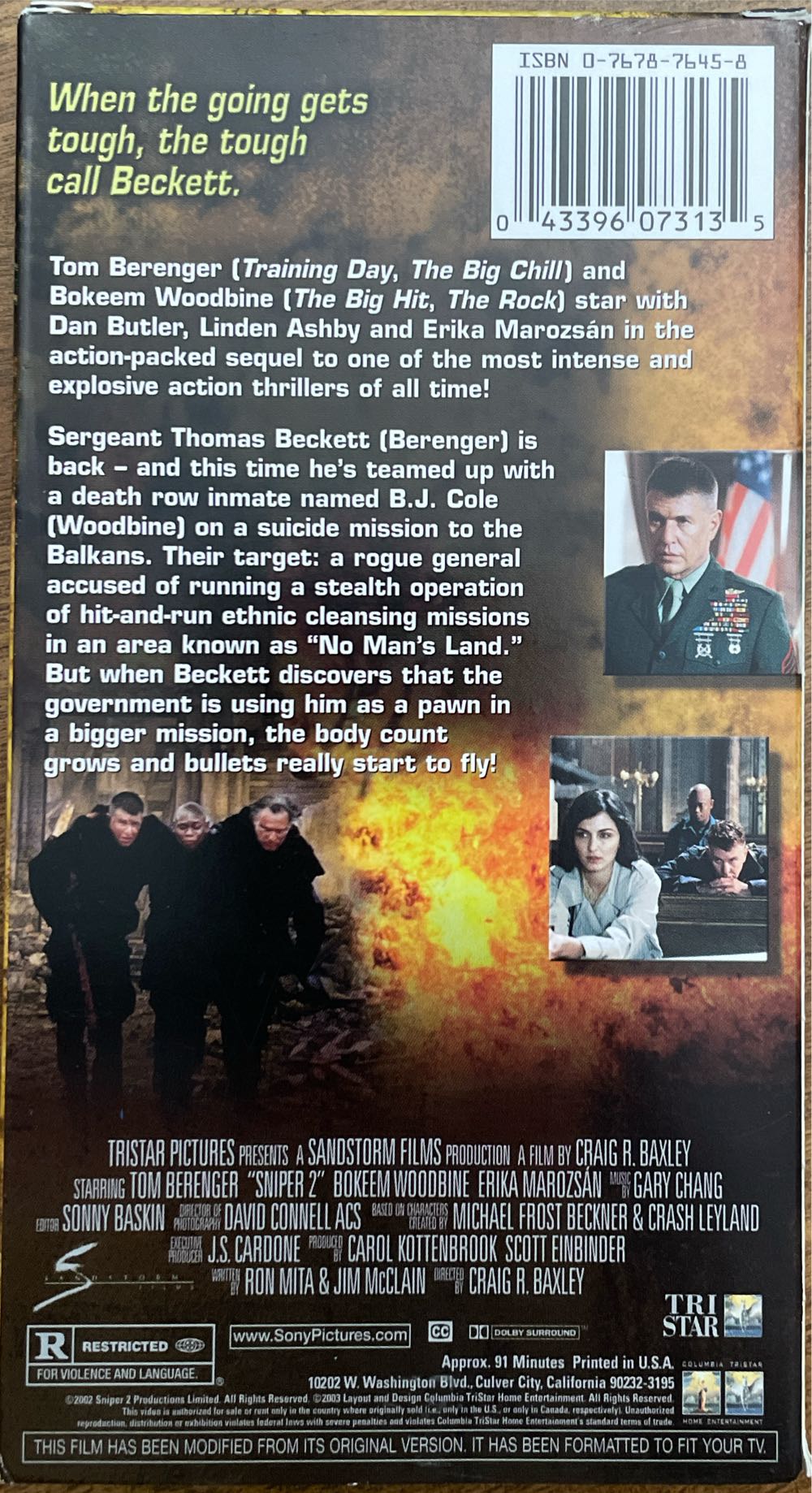 Sniper 2 VHS movie collectible [Barcode 043396073135] - Main Image 2