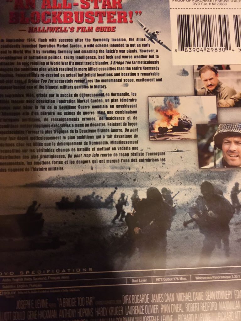 A Bridge Too Far DVD movie collectible [Barcode 883904298304] - Main Image 2
