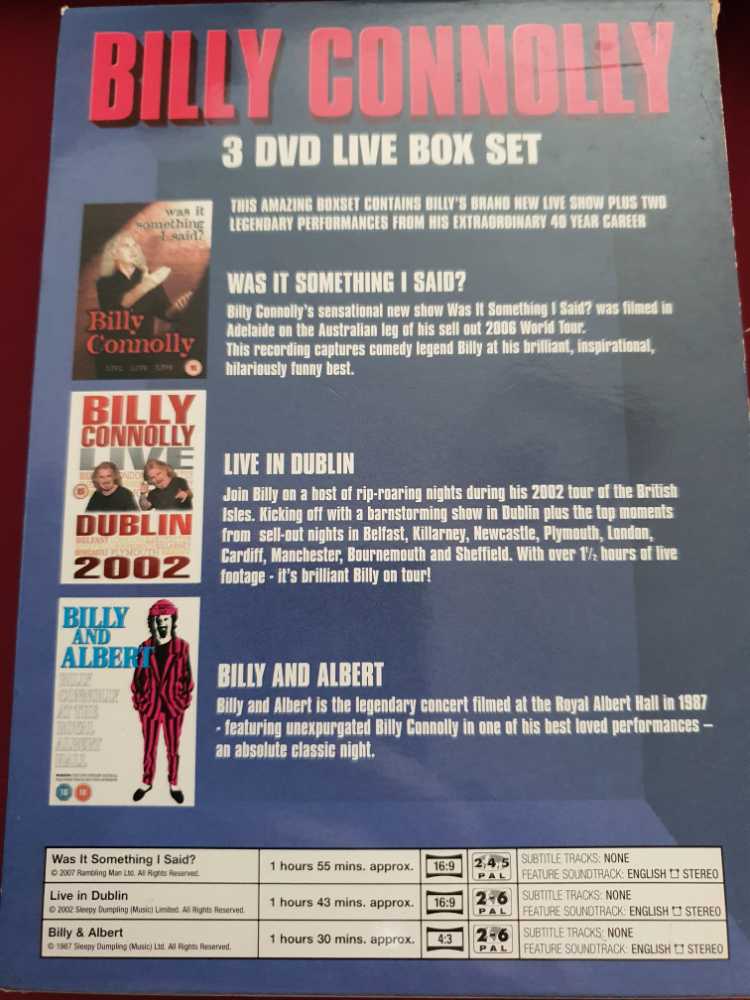 Billy Connolly Live DVD movie collectible [Barcode 5050582532456] - Main Image 2