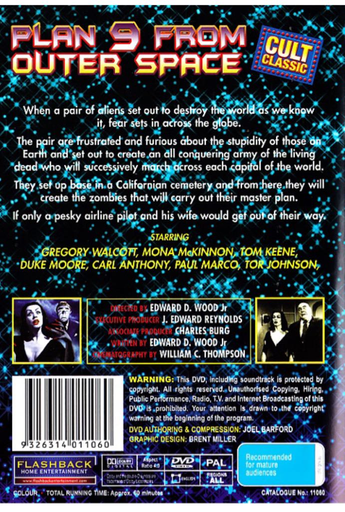 Plan 9 from Outer Space DVD movie collectible [Barcode 9326314011060] - Main Image 2