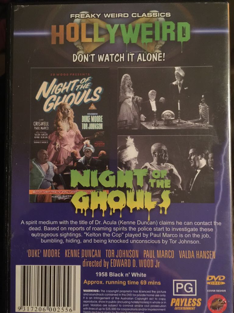 Night of the Ghouls DVD movie collectible [Barcode 9317206002556] - Main Image 2