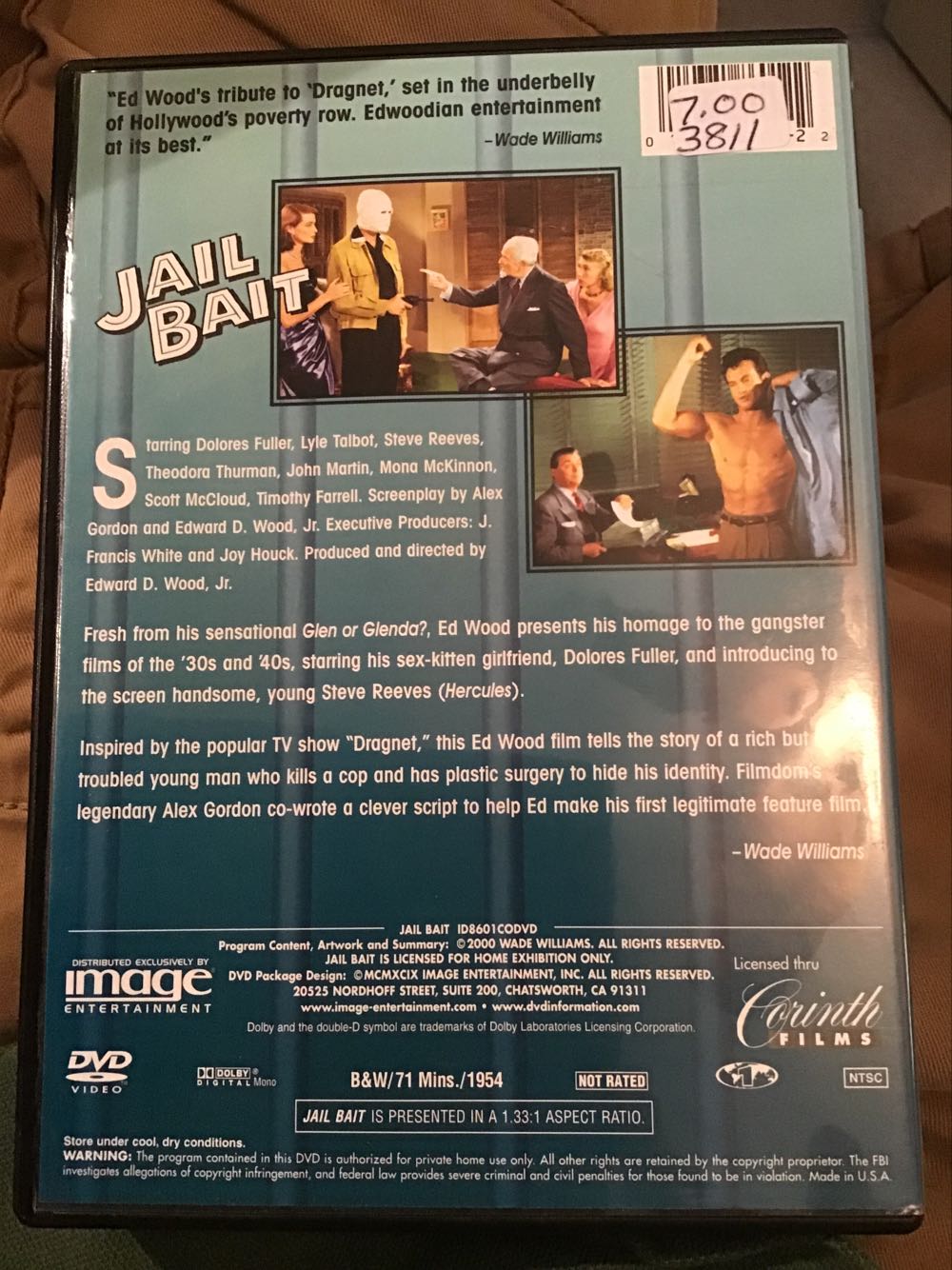 Jail Bait DVD movie collectible [Barcode 014381860122] - Main Image 3