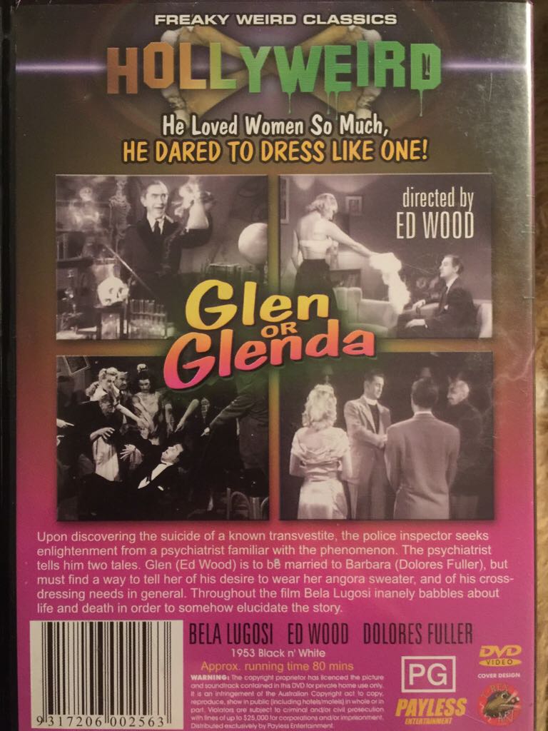 Glen or Glenda DVD movie collectible [Barcode 9317206002563] - Main Image 2