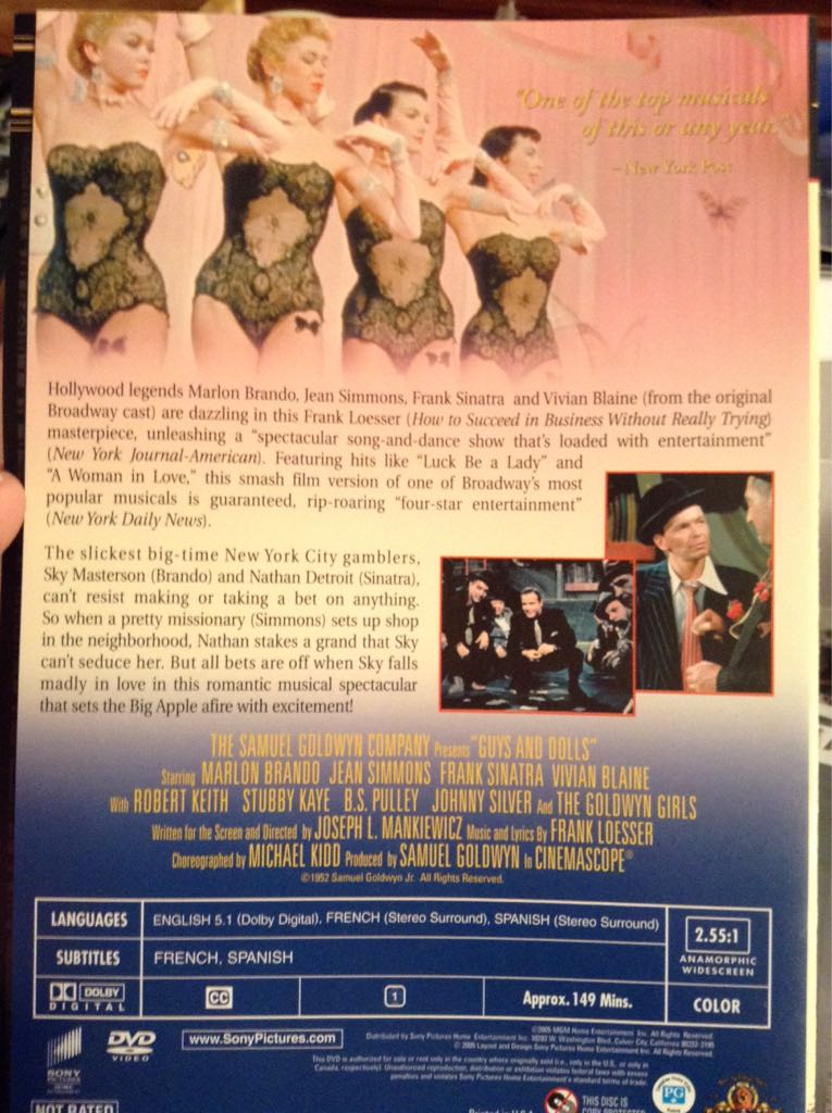 Guys and Dolls DVD movie collectible [Barcode 4071680809388] - Main Image 2