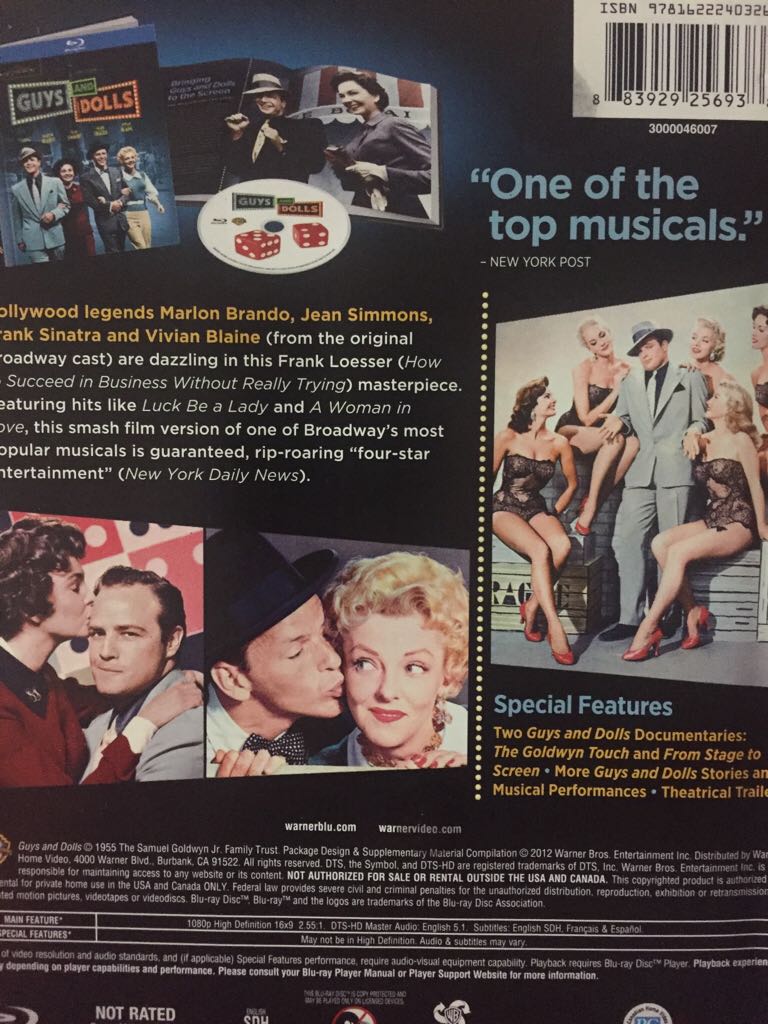 Guys and Dolls iTunes movie collectible [Barcode 883929256938] - Main Image 2