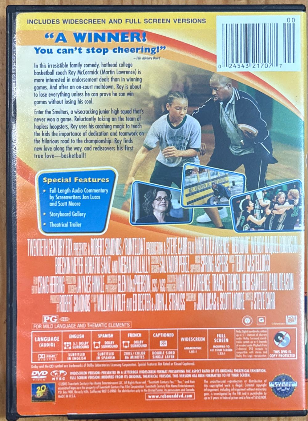 Rebound DVD movie collectible [Barcode 024543217077] - Main Image 2