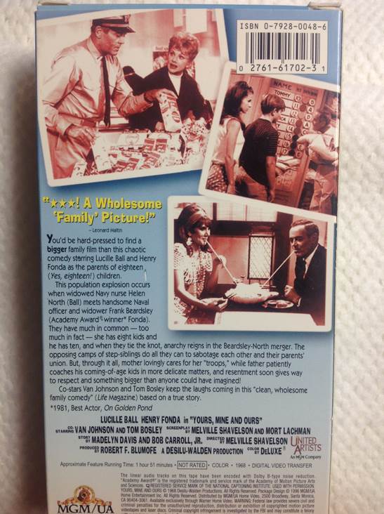 Yours, Mine and Ours VHS movie collectible [Barcode 027616170231] - Main Image 2