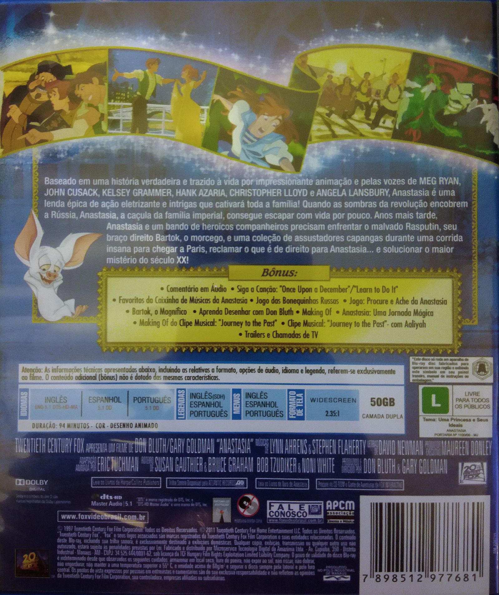 Anastasia DVD movie collectible [Barcode 7898512977681] - Main Image 2