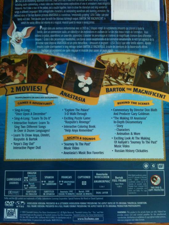 Anastasia DVD movie collectible - Main Image 2
