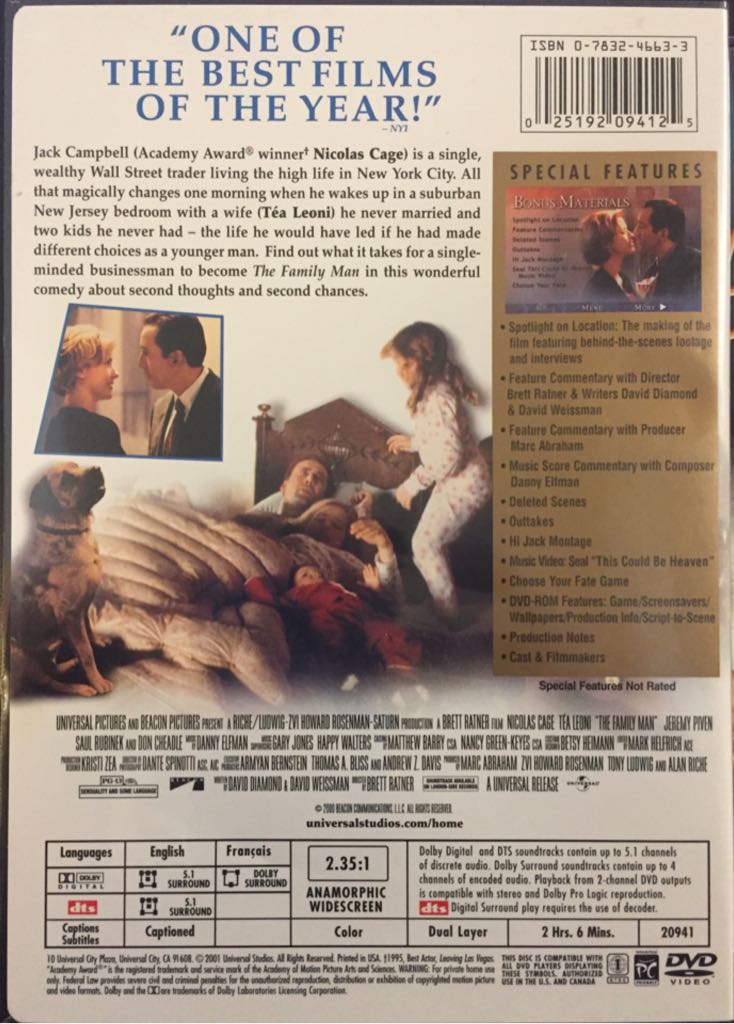 The Family Man DVD movie collectible [Barcode 27387221] - Main Image 2