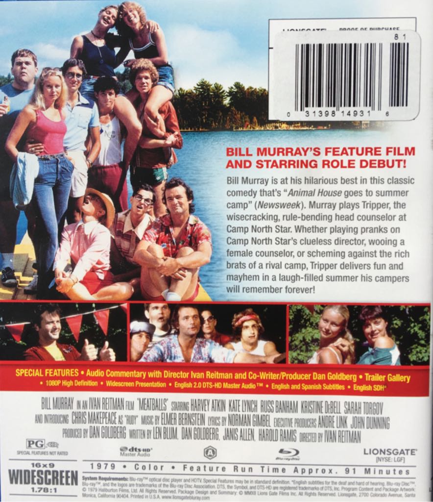 Meatballs Blu-ray movie collectible [Barcode 031398149316] - Main Image 2