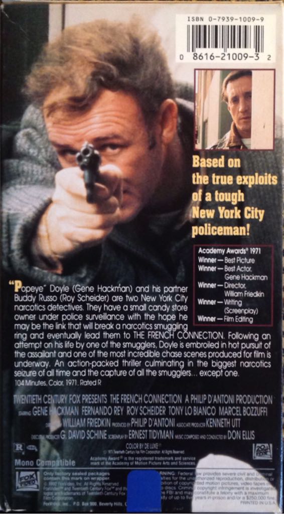 French Connection, The VHS movie collectible [Barcode 086162100932] - Main Image 2