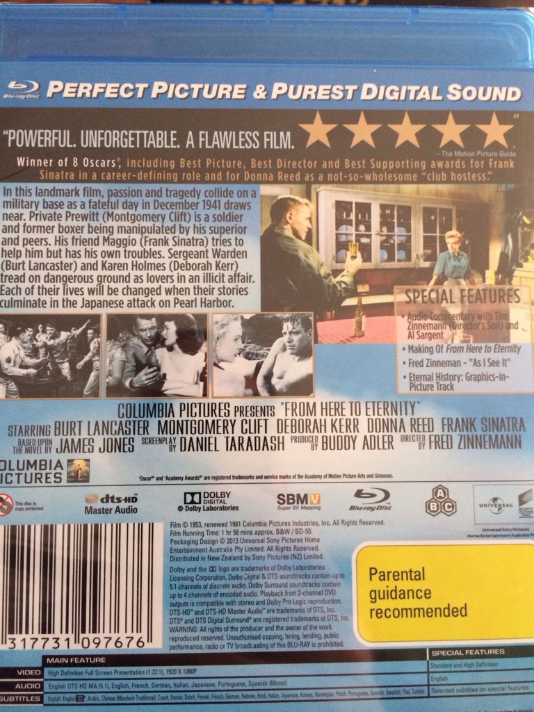 From Here to Eternity Blu-ray movie collectible [Barcode 9317731097676] - Main Image 2