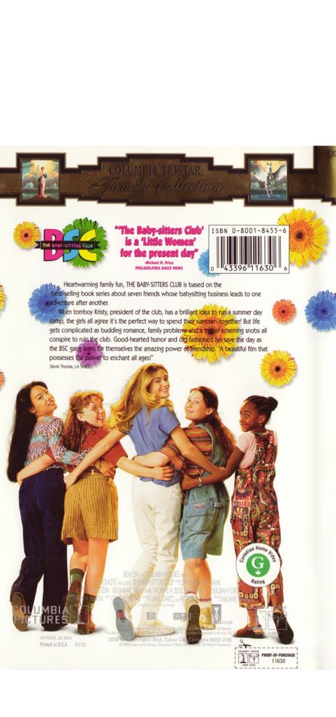 The Babysitters Club VHS movie collectible [Barcode 043396116337] - Main Image 2