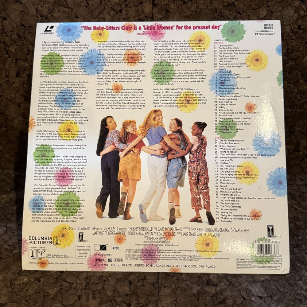 The Babysitters Club Laser Disc movie collectible [Barcode 043396116368] - Main Image 2
