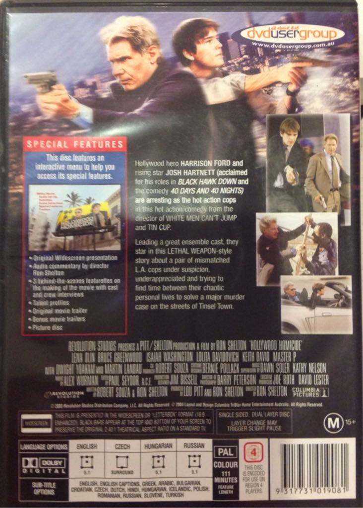 Hollywood Homicide DVD movie collectible [Barcode 9317131079081] - Main Image 2