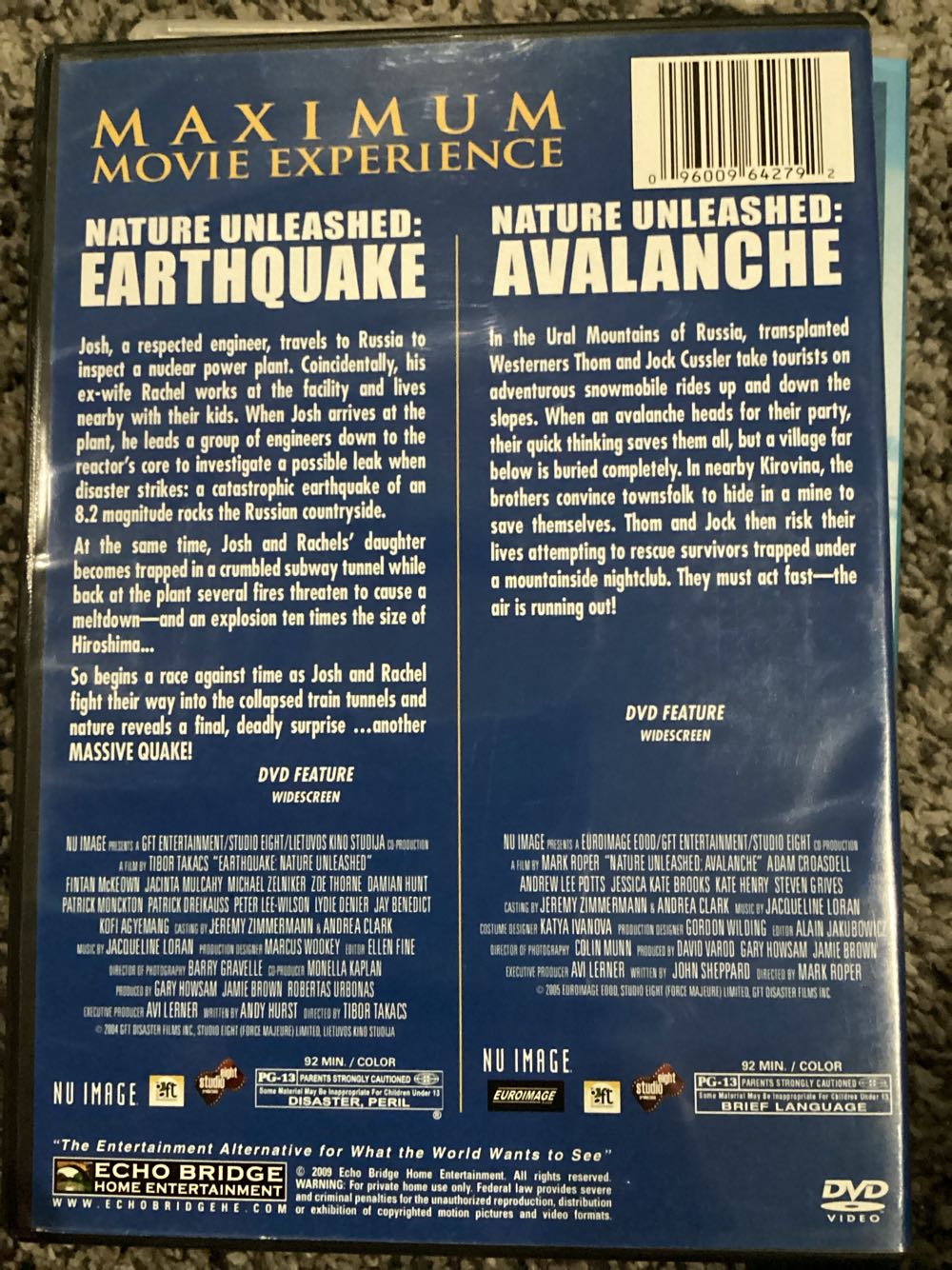 Nature Unleashed: Earthquake DVD movie collectible [Barcode 096009642792] - Main Image 2