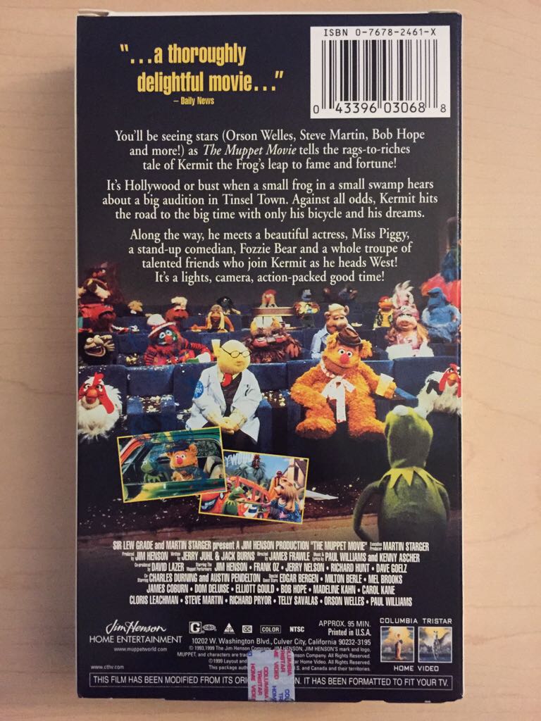 The Muppet Movie VHS movie collectible [Barcode 043396030688] - Main Image 2