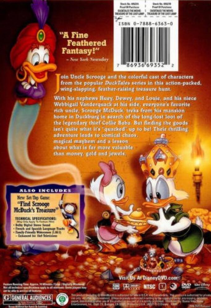 Disney’s DuckTales: The Movie Treasure of the Lost Lamp DVD movie collectible [Barcode 5017188813129] - Main Image 2