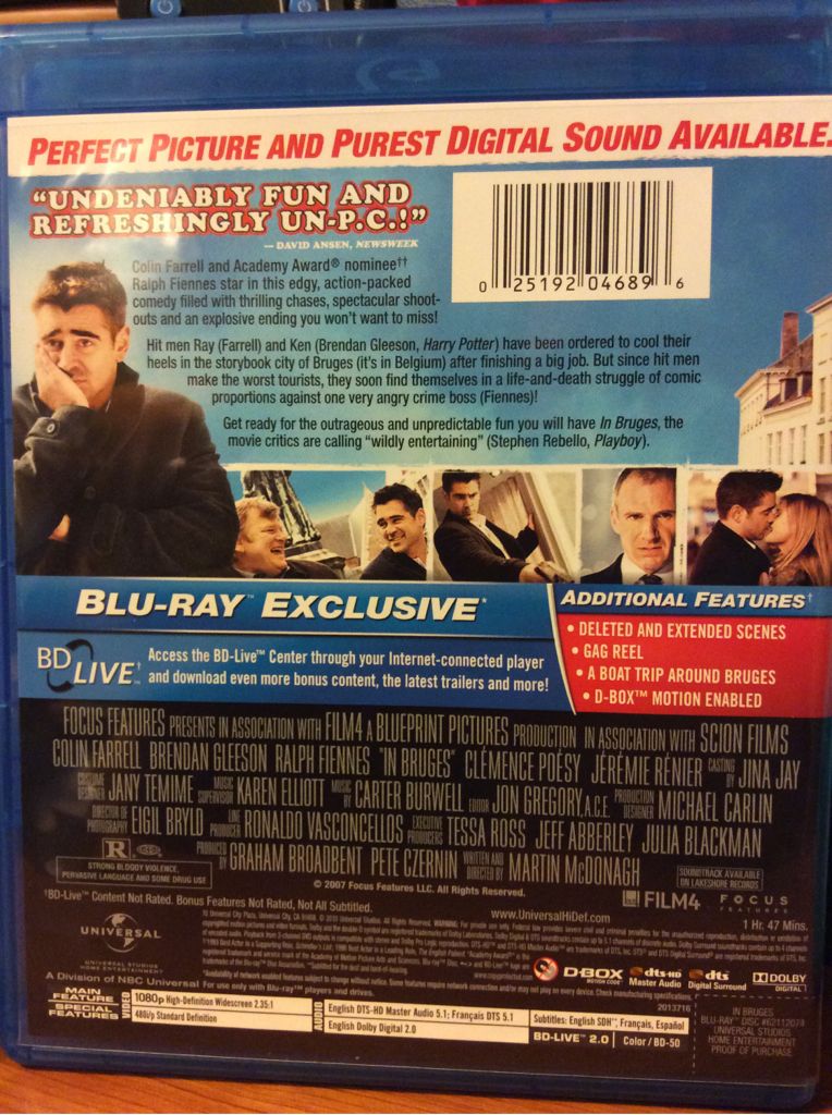 In Bruges Blu-ray movie collectible [Barcode 025192046896] - Main Image 2