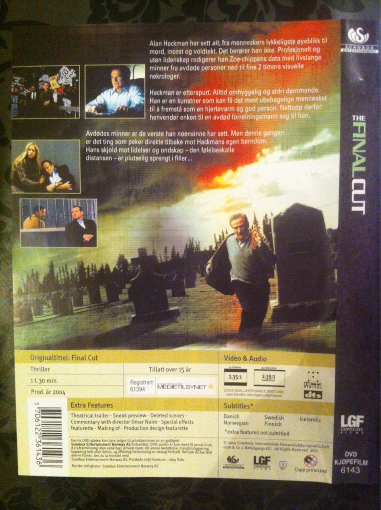 (002) Final Cut, The DVD-R movie collectible [Barcode 5706122361436] - Main Image 2
