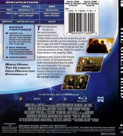 The Great Raid Blu-ray movie collectible [Barcode 786936716900] - Main Image 2