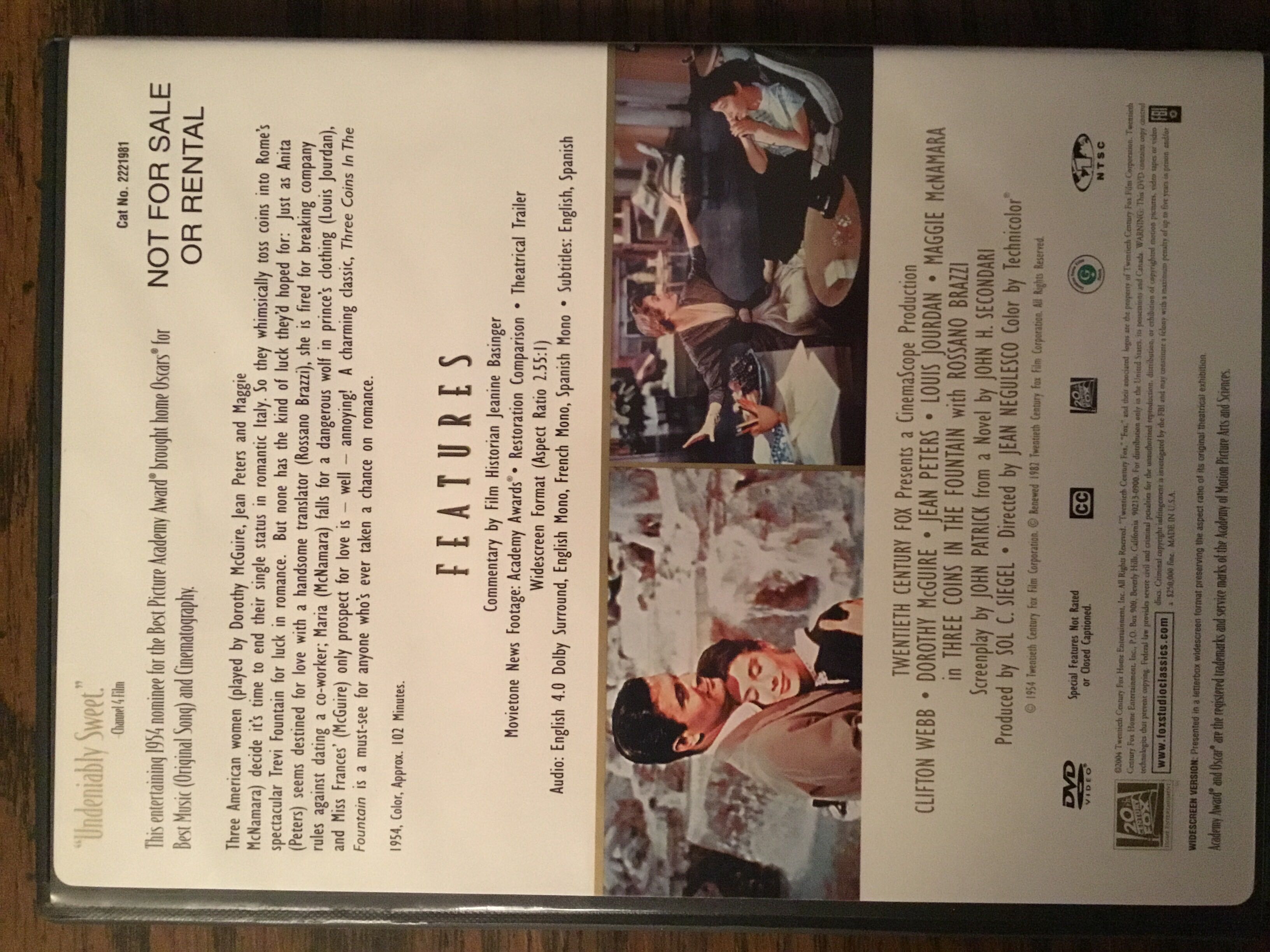 Three Coins in the Fountain DVD movie collectible [Barcode 8809151393557] - Main Image 2