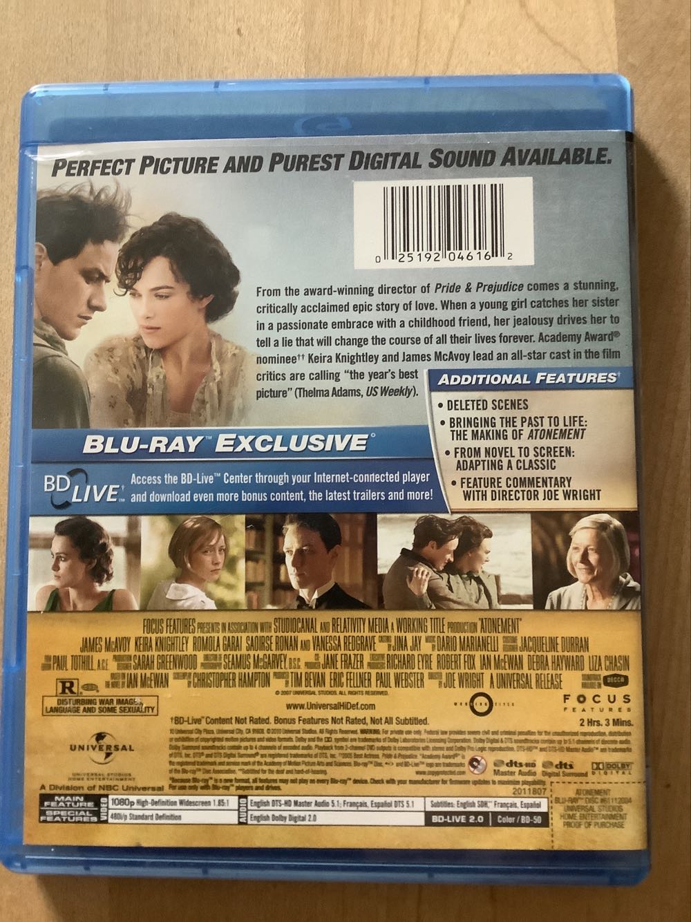 Atonement Blu-ray movie collectible [Barcode 025192046162] - Main Image 3