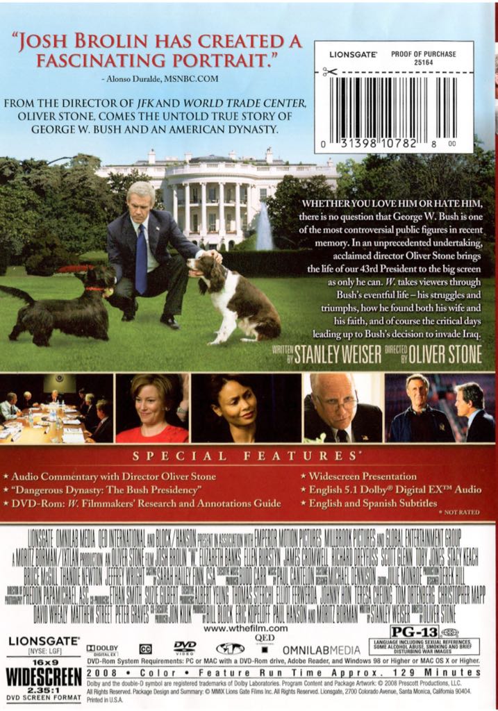 W DVD movie collectible [Barcode 031398107811] - Main Image 2