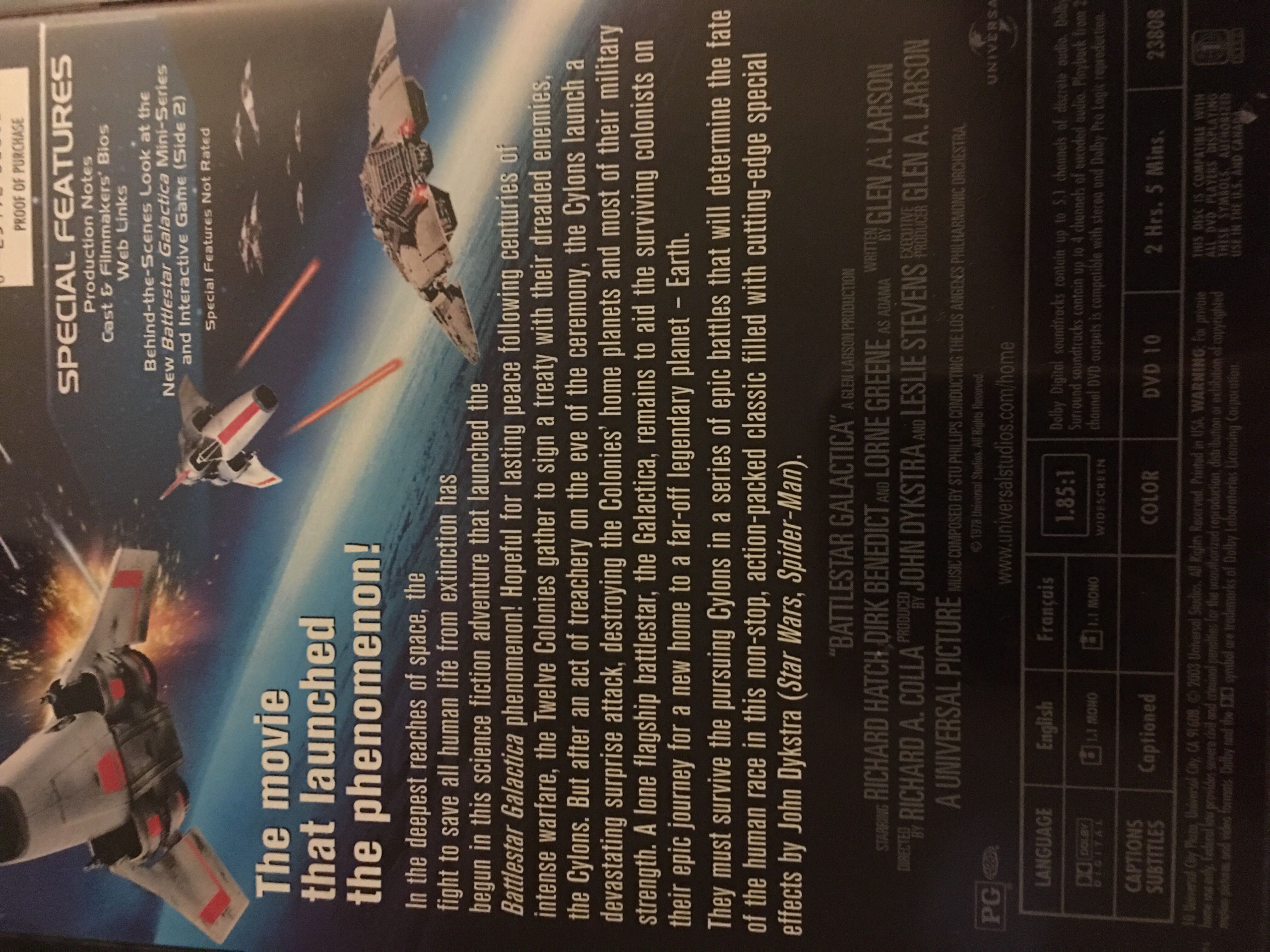 Battlestar Galactica (1970) DVD movie collectible [Barcode 025192380822] - Main Image 2