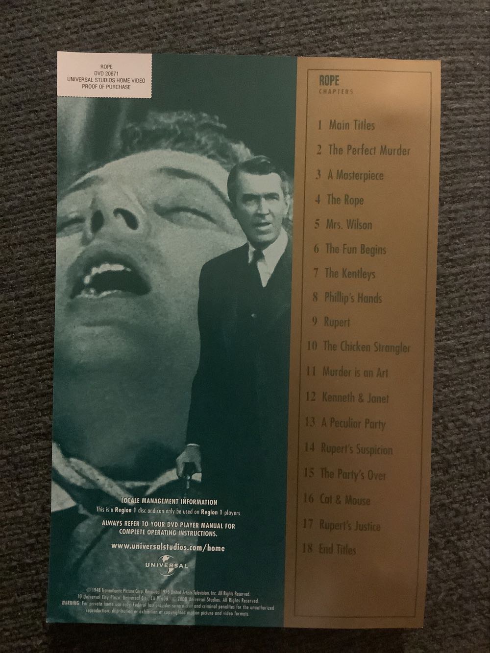 Rope Blu-ray movie collectible [Barcode 025192067129] - Main Image 3