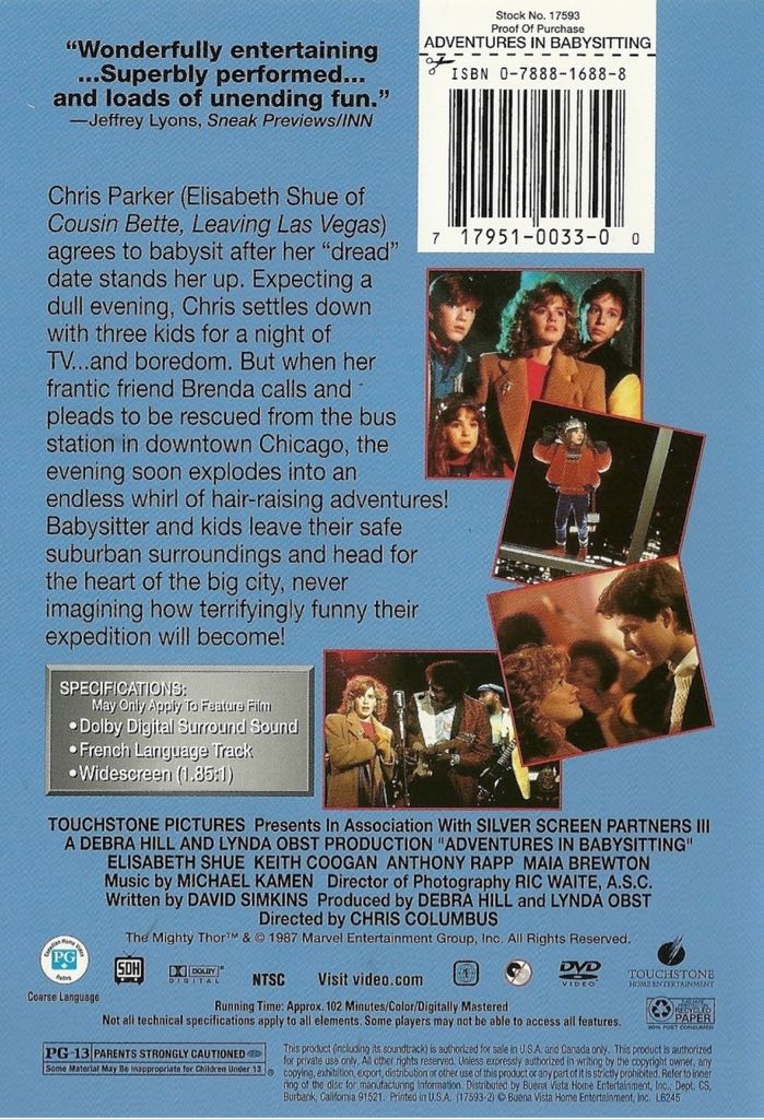 Adventures in Babysitting  DVD movie collectible - Main Image 2