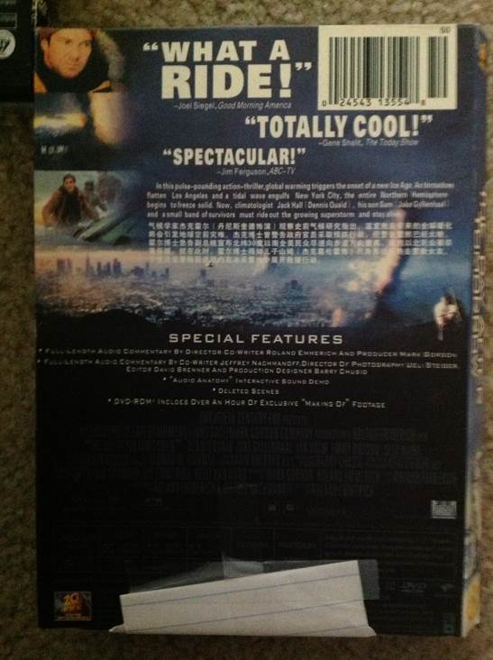 The Day After Tomorrow DVD movie collectible [Barcode 024543135548] - Main Image 2