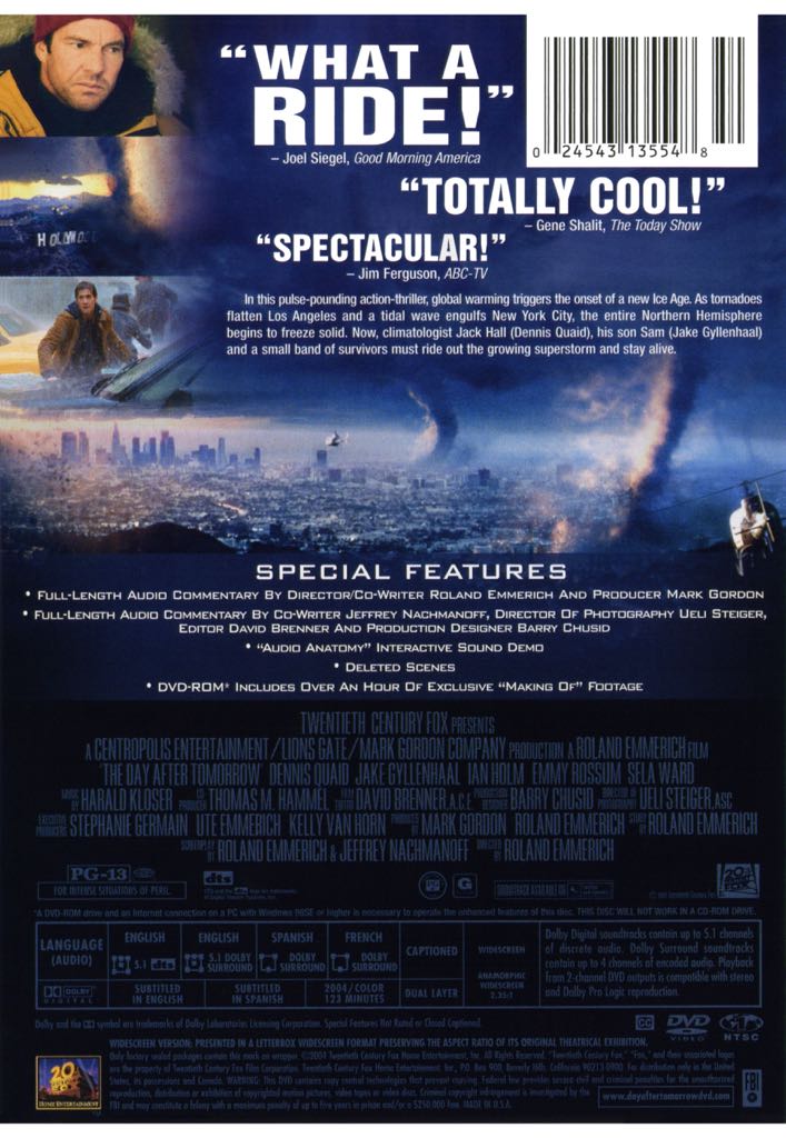 Day After Tomorrow,The DVD movie collectible [Barcode 024543135678] - Main Image 2
